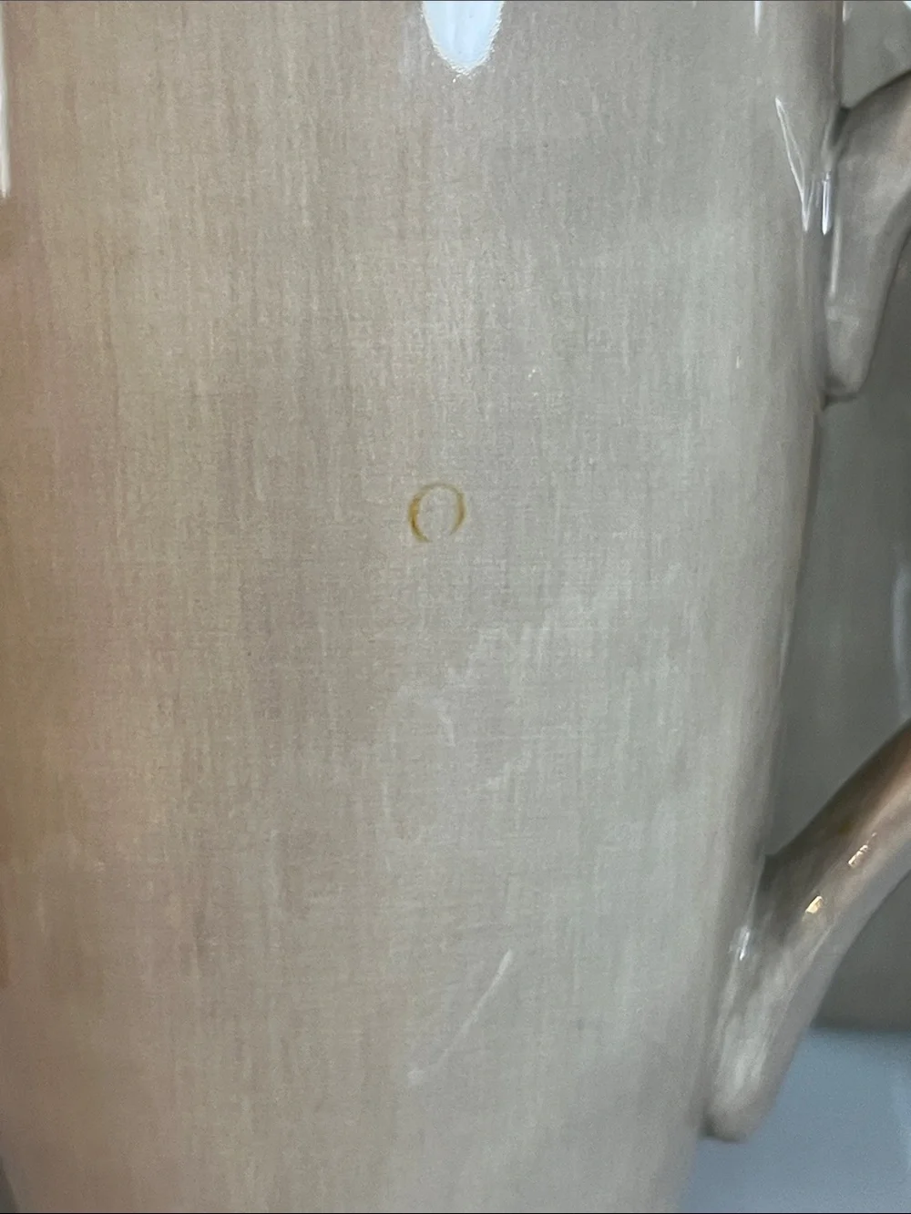 Discontinued Set of 3 Pottery Barn Oversized Mugs- Morning Story- Taupe and Pink